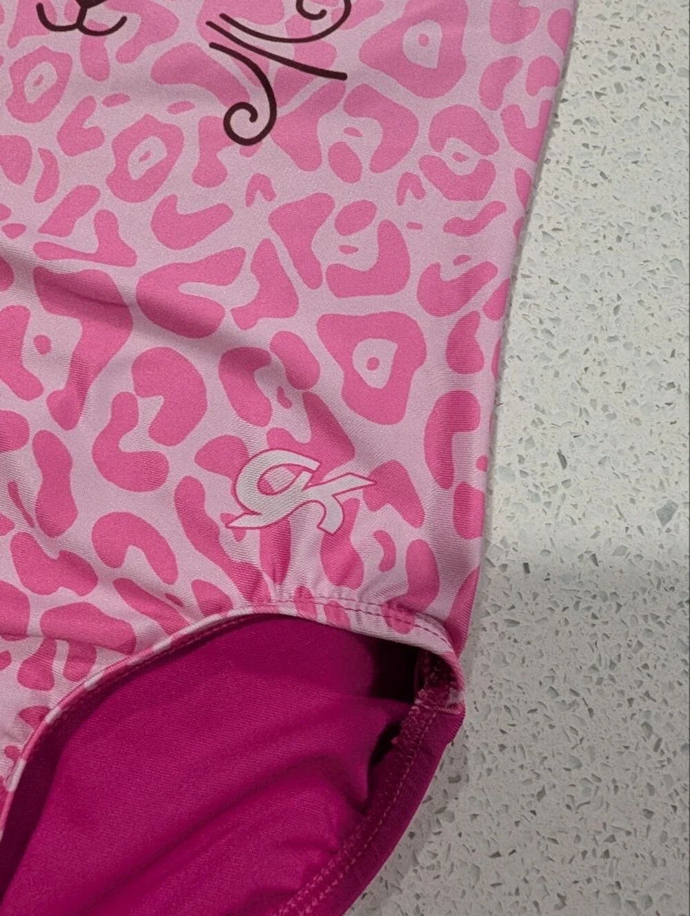 UNICORN GK ELITE Gymnastics Dance Leotard MEDIUM Neon PINK Leopard CATICORN Cat